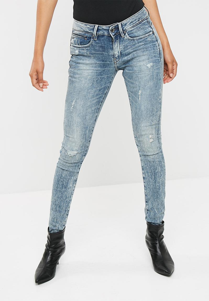 Midge zip mid skinny - Vintage aged destroy G-Star RAW Jeans ...