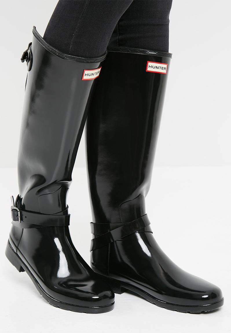 Original refined adjustable gloss black Hunter Boots