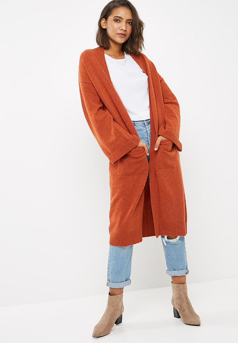 burnt orange coatigan