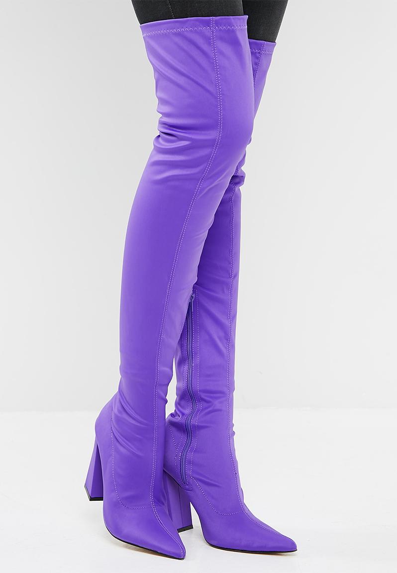over the knee boots purple
