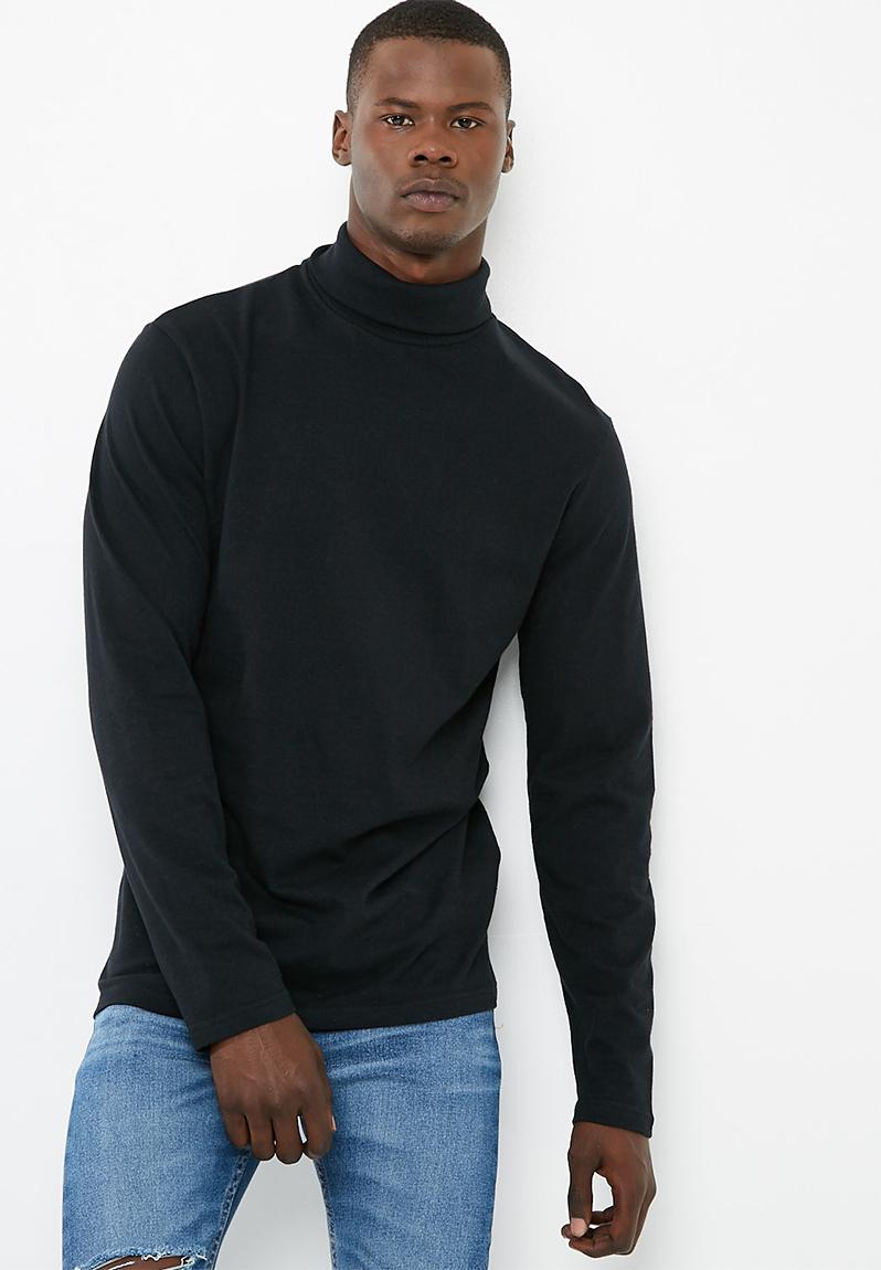Plain Roll Neck L/S Tee- black basicthread T-Shirts & Vests ...