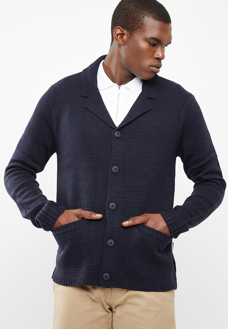 Knitted blazer cardigan- navy Bellfield Knitwear | Superbalist.com