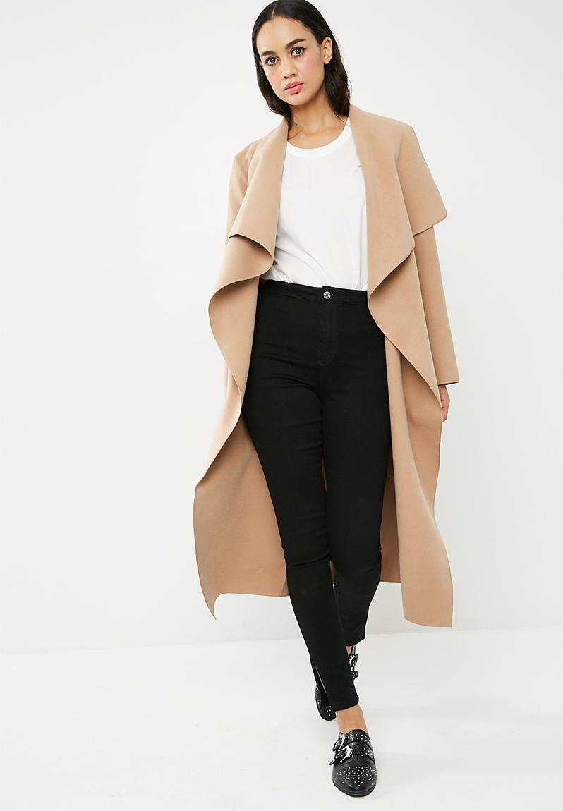 Oversized waterfalll duster coat - camel Missguided Coats | Superbalist.com