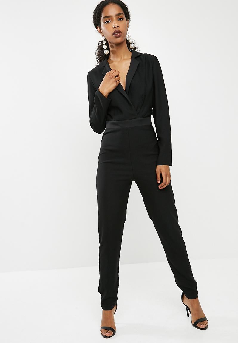 Longsleeve tailored jumpsuit - black dailyfriday Jumpsuits & Playsuits ...