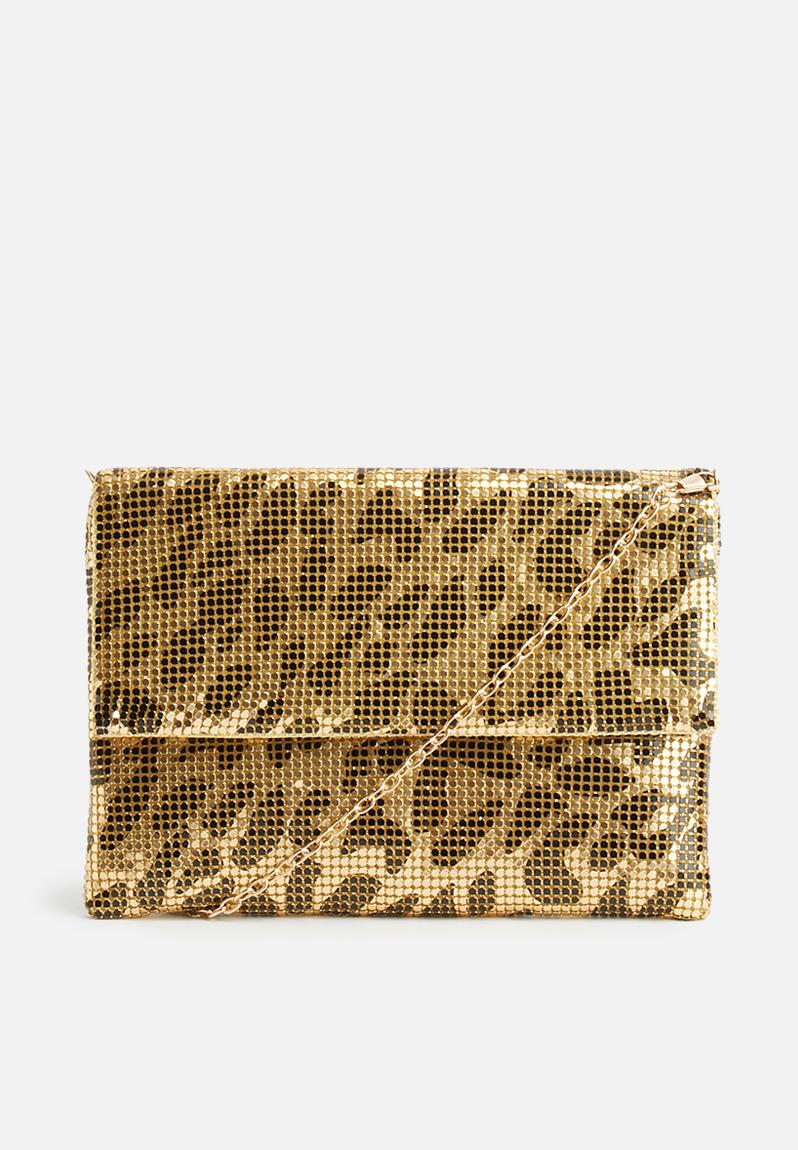 Leopard Print Chain Mail Bag - Gold Missguided Bags & Purses ...