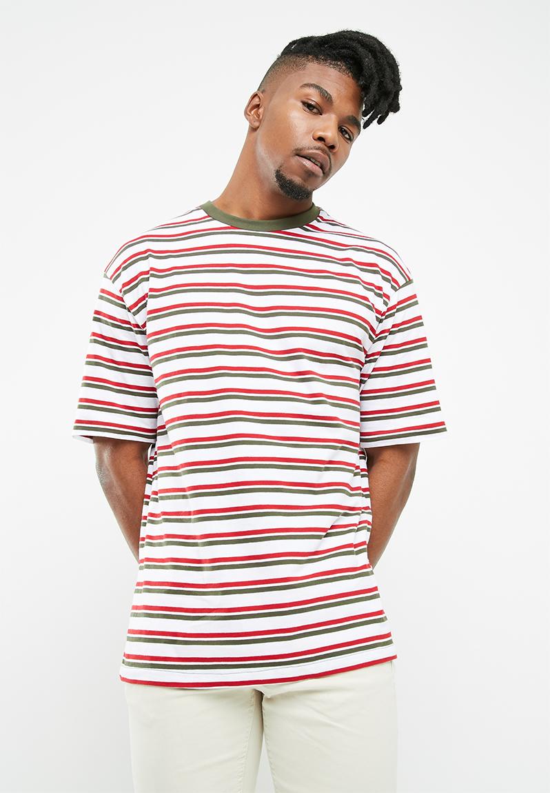 Ringer boxy tee - White, Red & Green Only & Sons T-Shirts & Vests ...