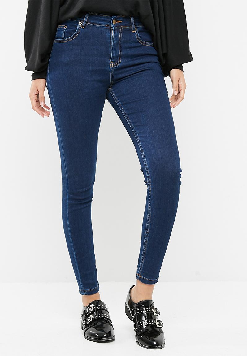 High waisted ankle grazer skinny - dark blue dailyfriday Jeans ...