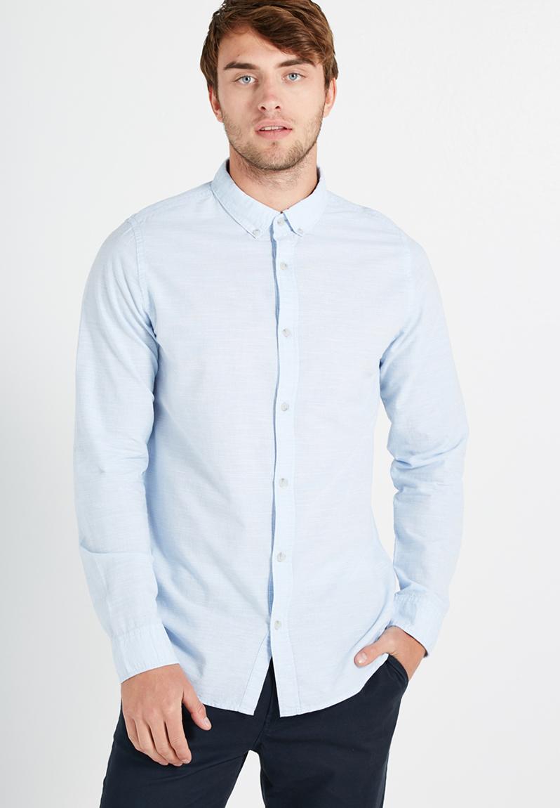 Brunswick long sleeve shirt - light blue texture Cotton On Shirts ...