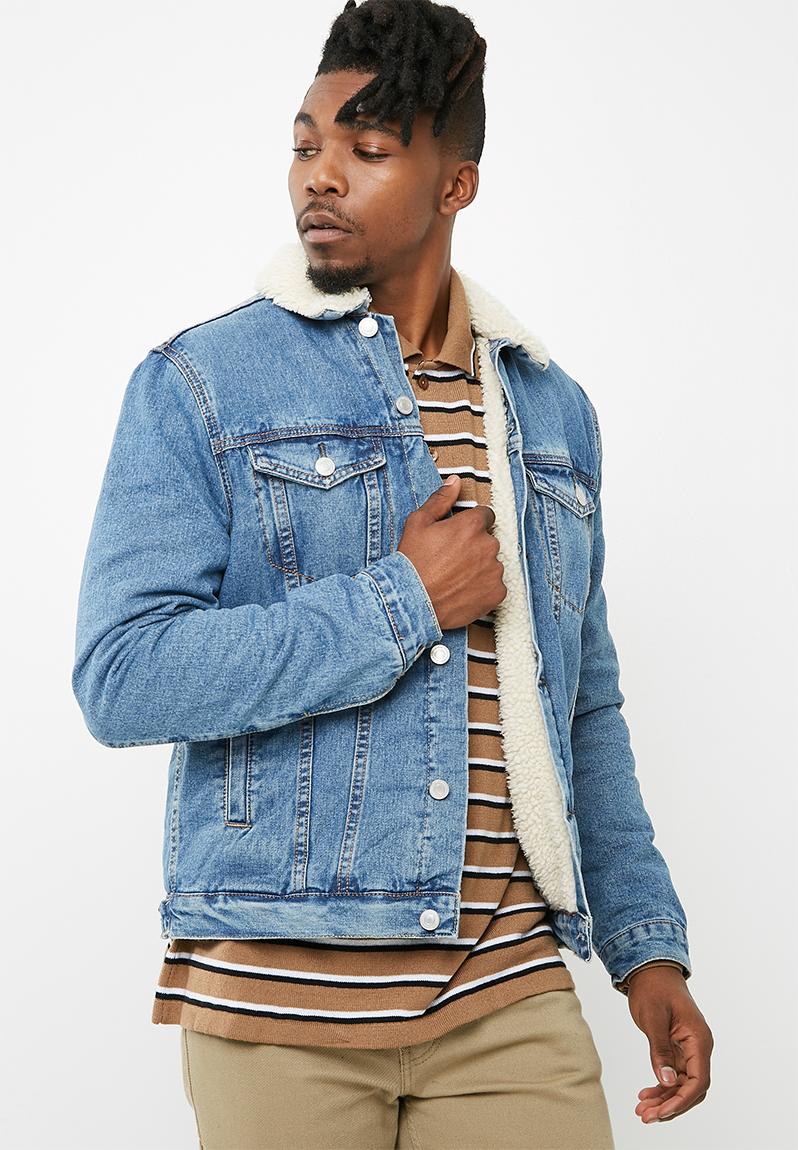 Borg Denim Jacket- New Blue New Look Jackets | Superbalist.com