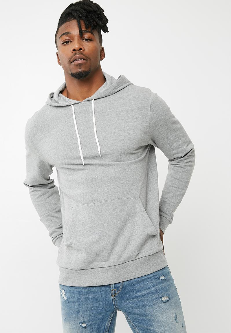 Pullover hoodie- Grey melange basicthread Hoodies & Sweats ...
