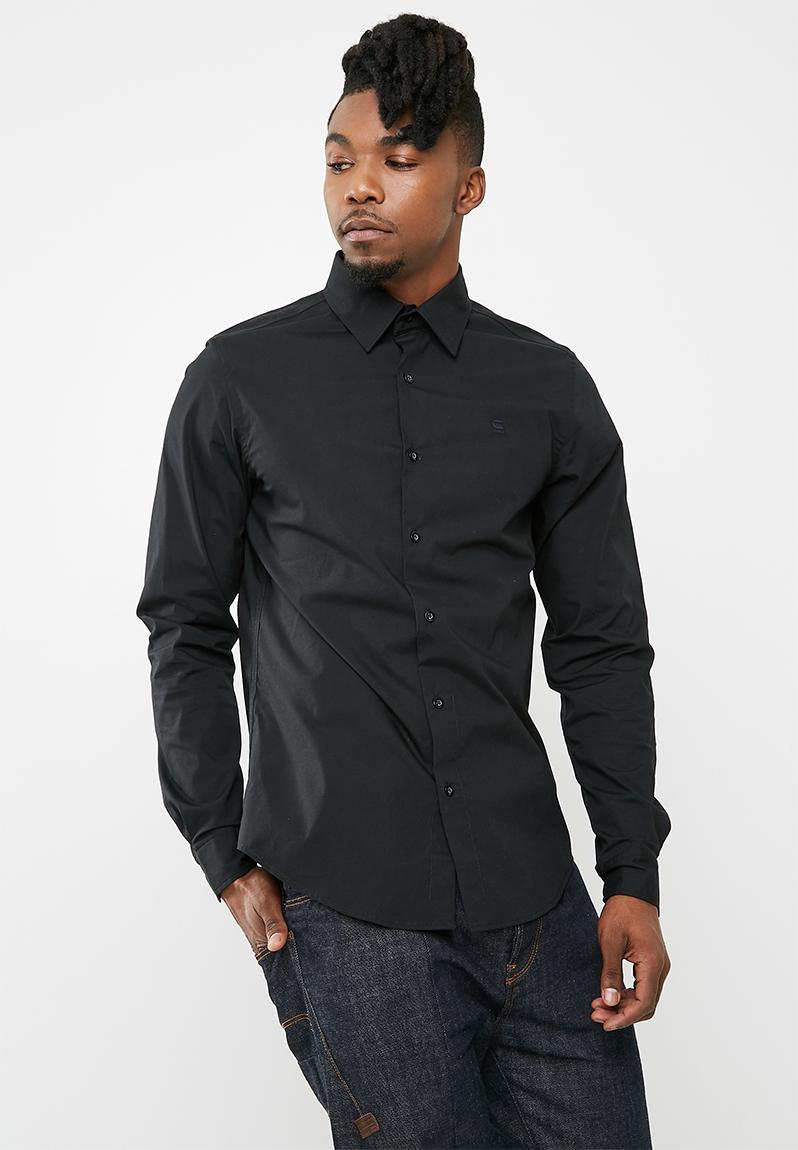 Core long sleeve Atton stretch poplin shirt - black G-Star RAW Shirts ...