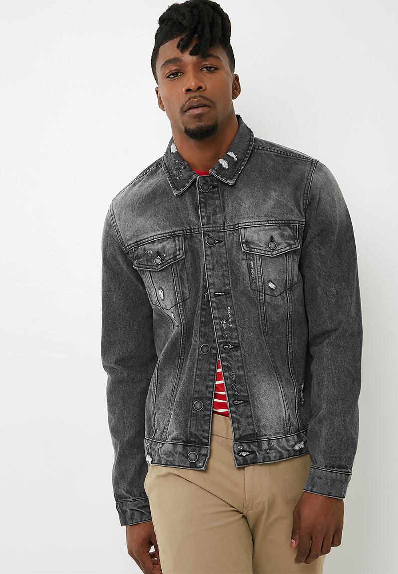 Rocker dark grey denim jacket - black Only & Sons Jackets | Superbalist.com