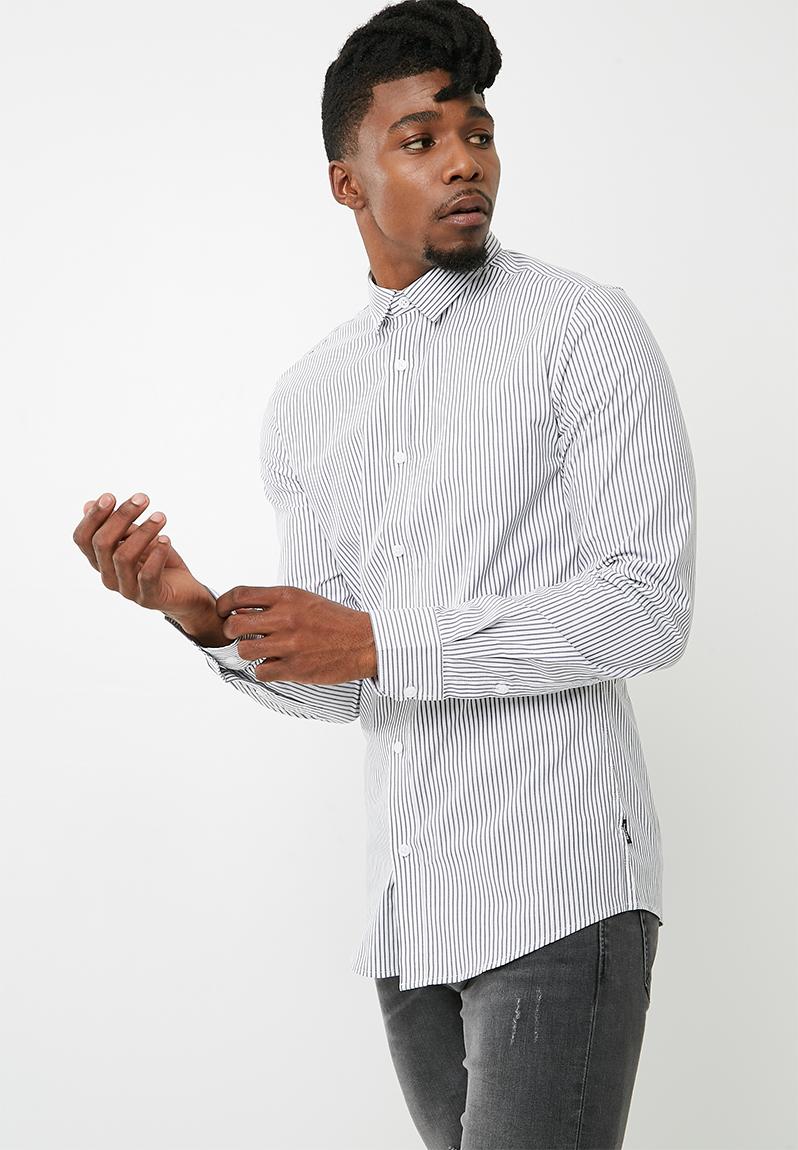 Alfredo long sleeve striped shirt - white/grey stripes Only & Sons ...