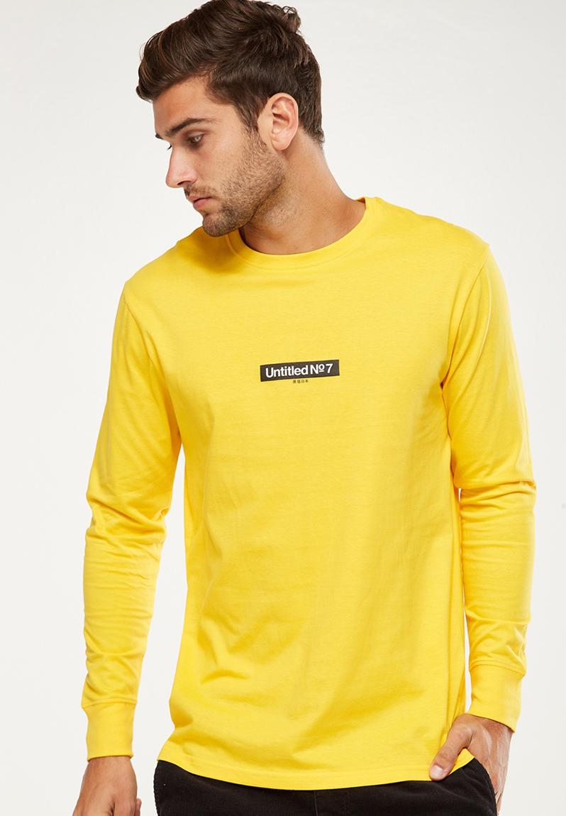 men's yellow long sleeve shirt