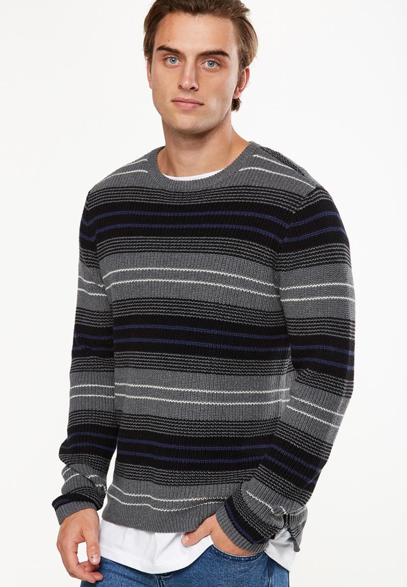 Split hem knit - charcoal blanket stripe Cotton On Knitwear ...