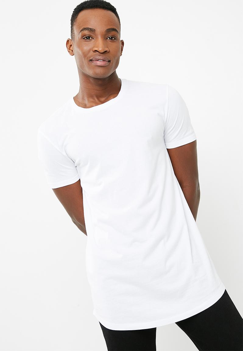 Curved Hem Longline Tee - white Superbalist T-Shirts & Vests ...