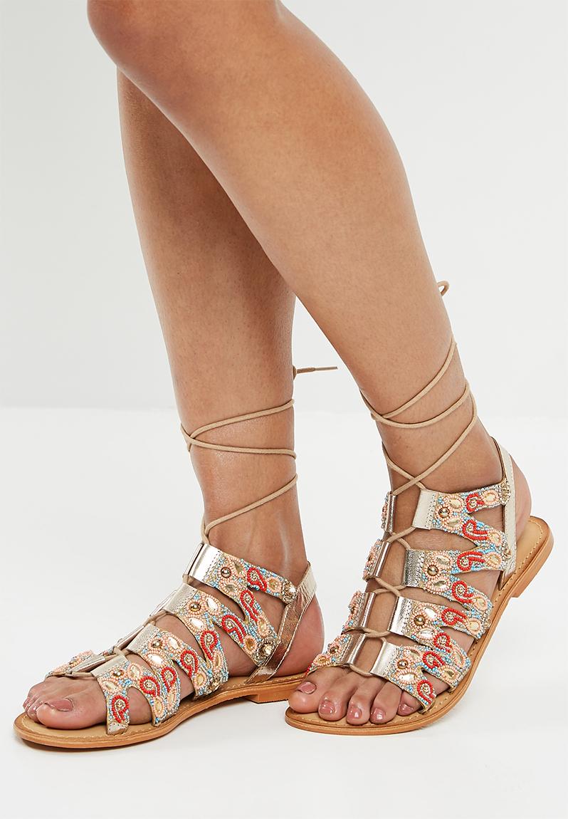 Tyra leather sandal - shrimp Vero Moda Sandals & Flip Flops ...