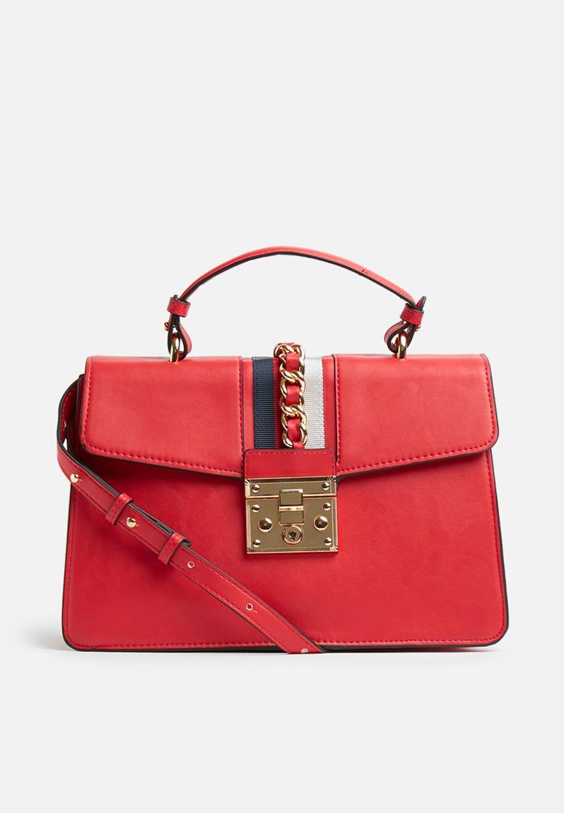 steve madden red tote bag