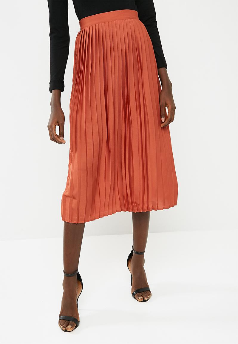 Knife pleat midi skirt-rust dailyfriday Skirts | Superbalist.com