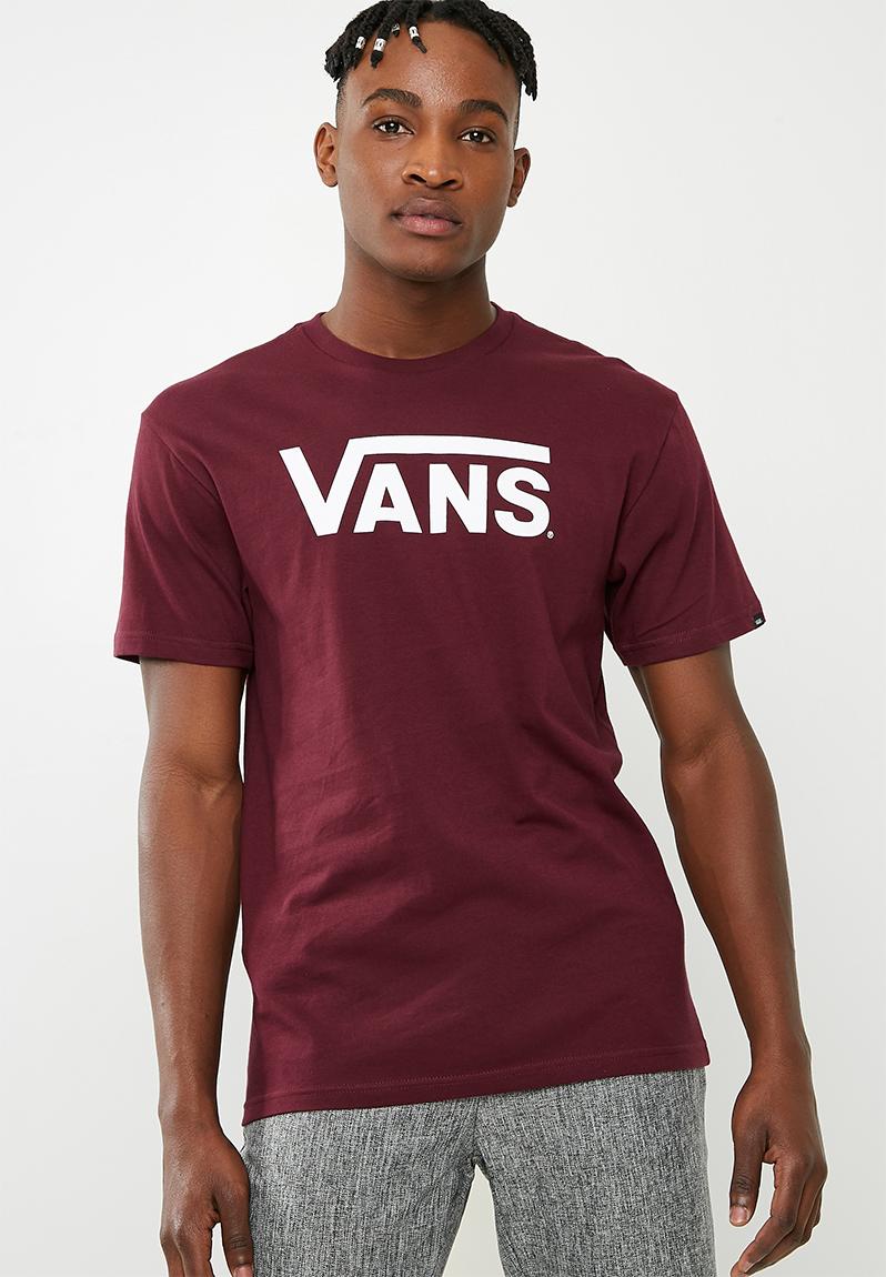 Classic tee- burgundy/ white Vans T-Shirts & Vests | Superbalist.com