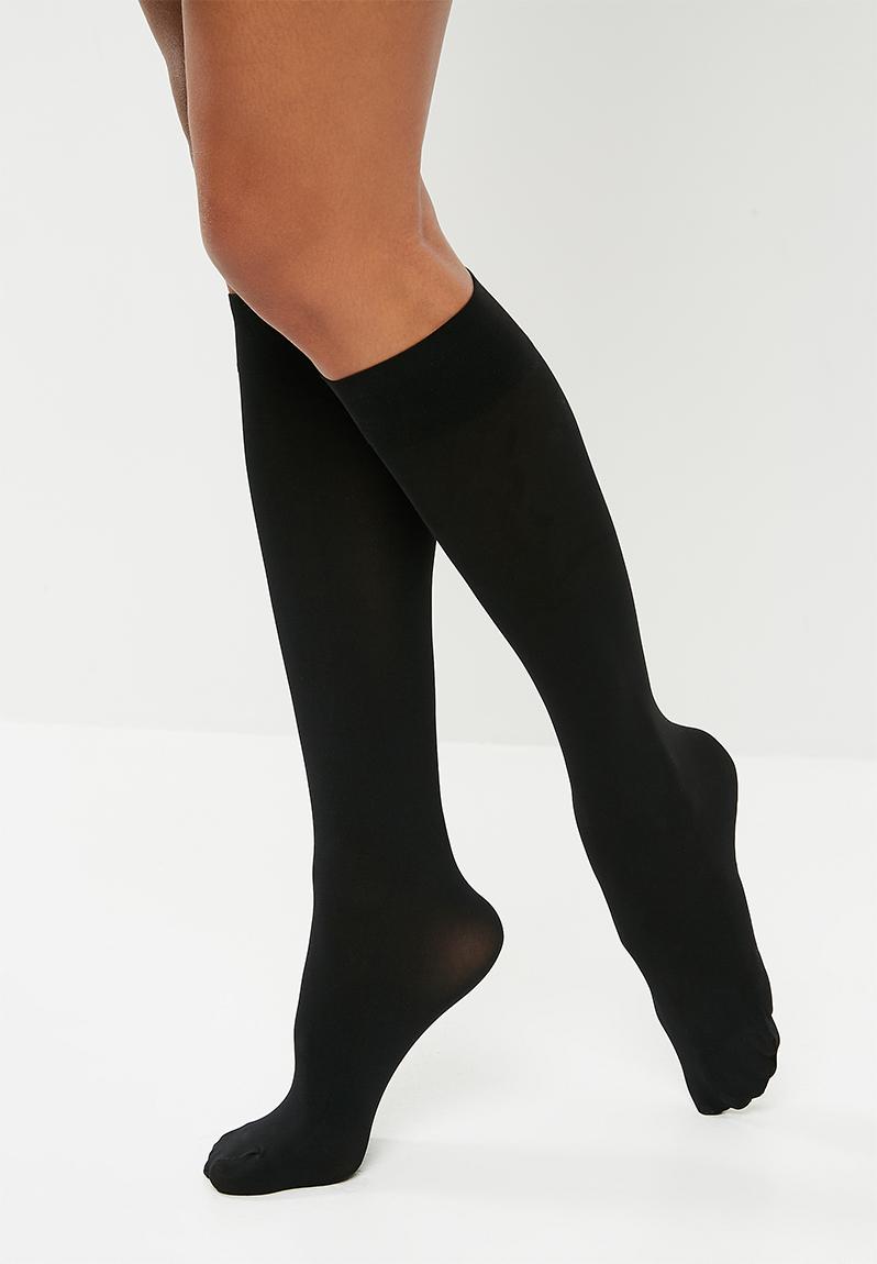 over the knee high black socks