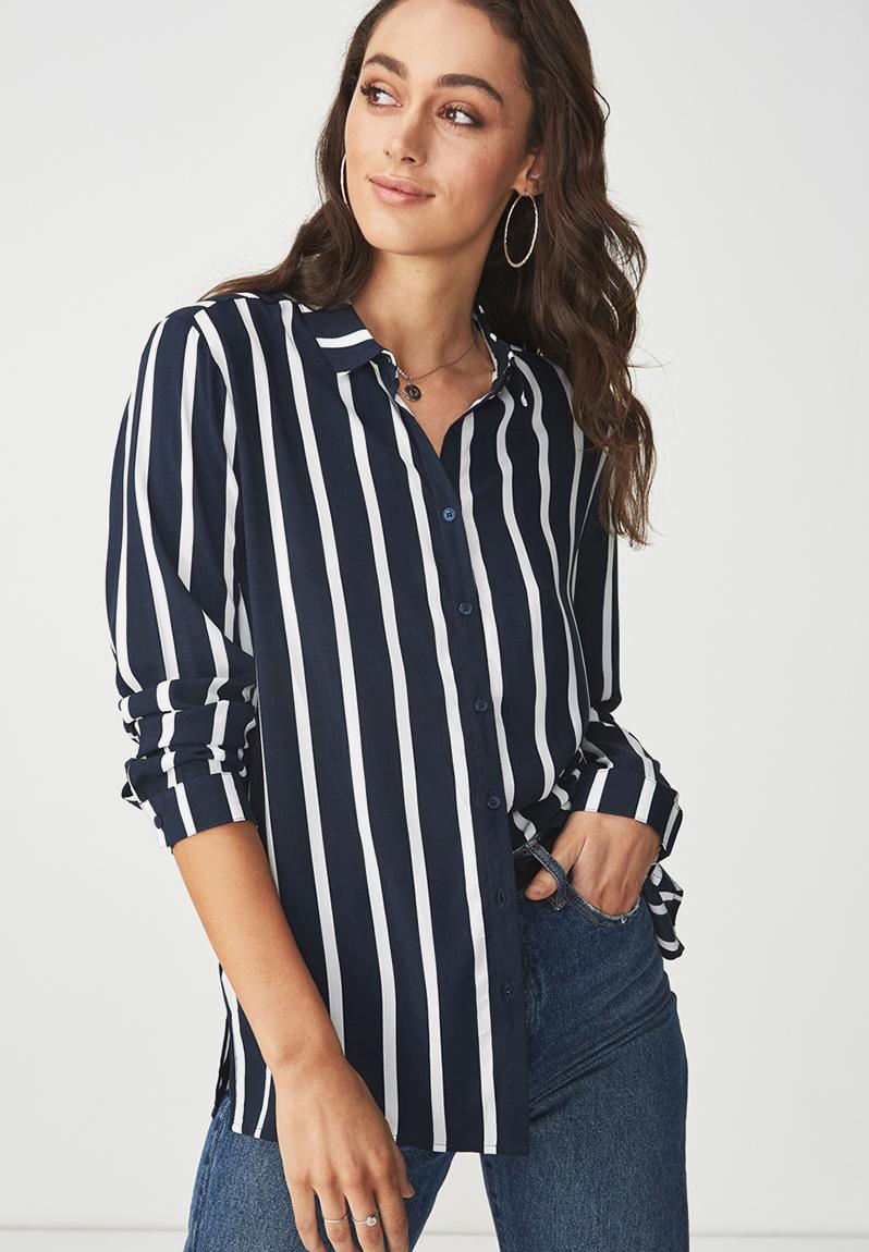 Shirt -Lena Stripe Total Eclipse Cotton On Shirts | Superbalist.com