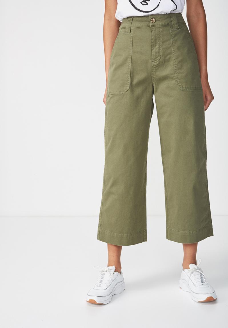 Wide leg pant - army green Cotton On Trousers | Superbalist.com