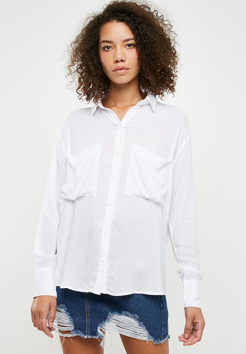Oversized safari shirt - white Missguided Shirts | Superbalist.com