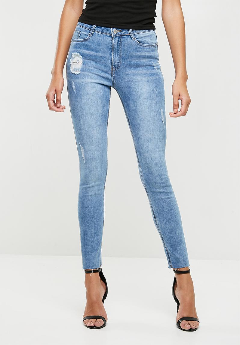 Sinner clean distressed skinny - light blue Missguided Jeans ...