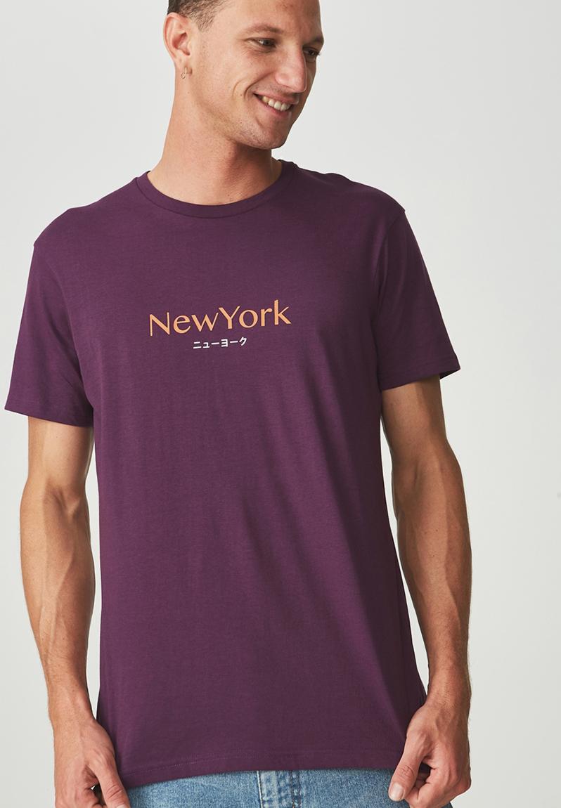 Tbar SS Tee 2 - plum purple/New York translate Cotton On T-Shirts ...