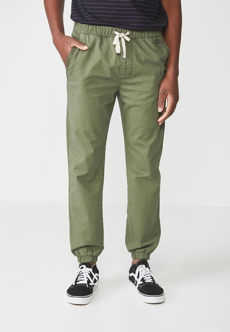 Drake Cuffed Pant - snake green pocket herringbone Cotton On Pants ...