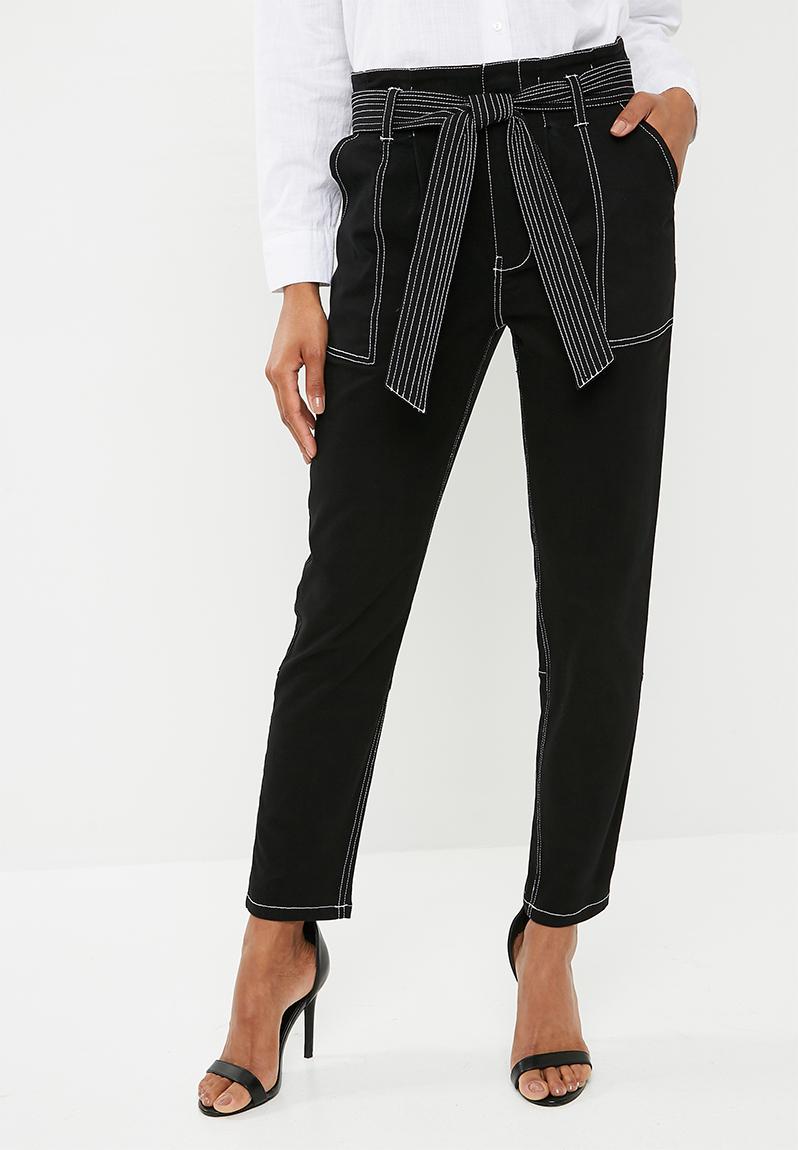 Utility trouser with contrasting stitching - black Superbalist Trousers ...
