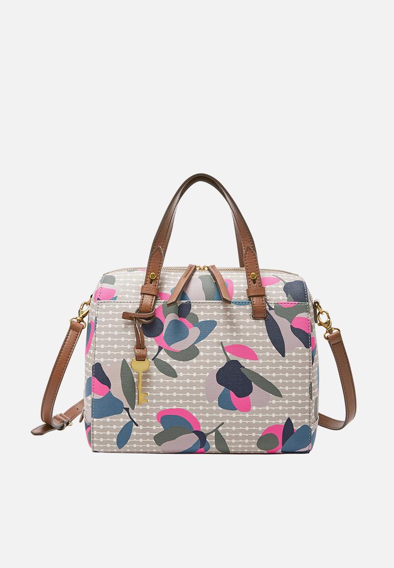 fossil rachel satchel pink floral