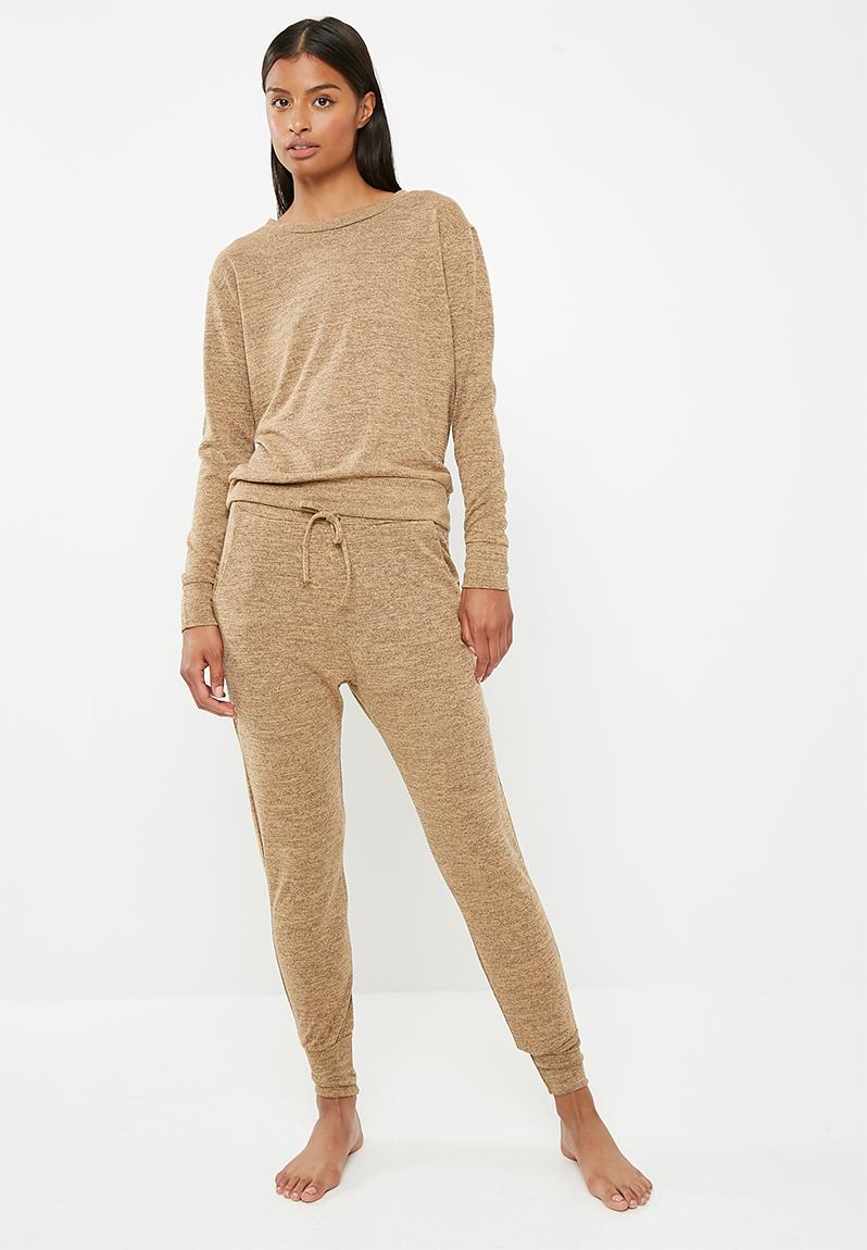 Lounge tracksuit set - brown Missguided Sleepwear | Superbalist.com