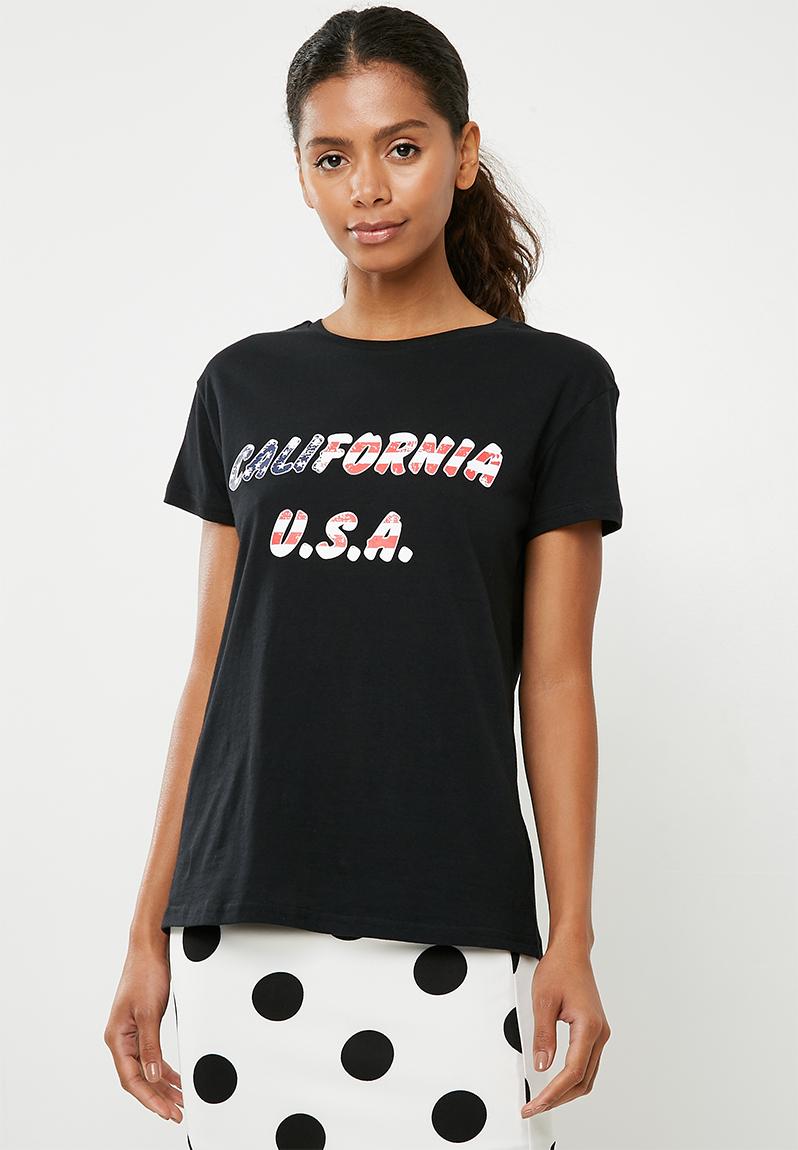 California tee - black Superbalist T-Shirts, Vests & Camis ...