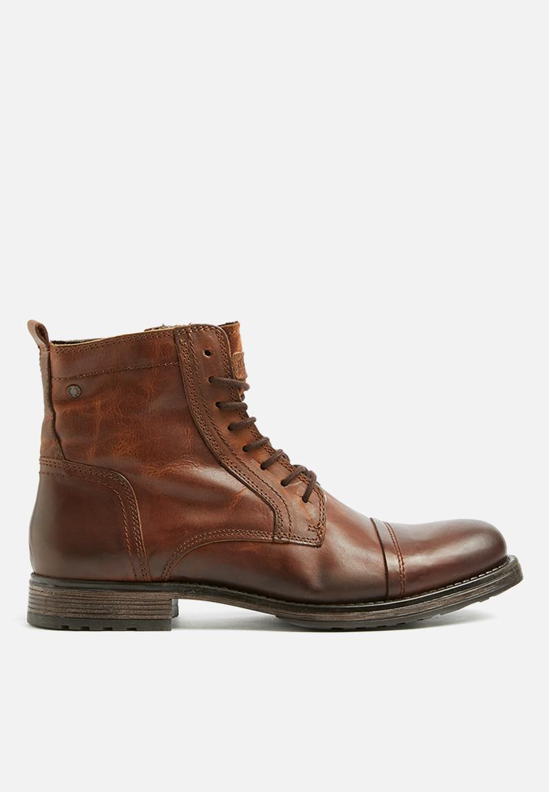 Russel leather military boot - Cognac Jack & Jones Boots | Superbalist.com