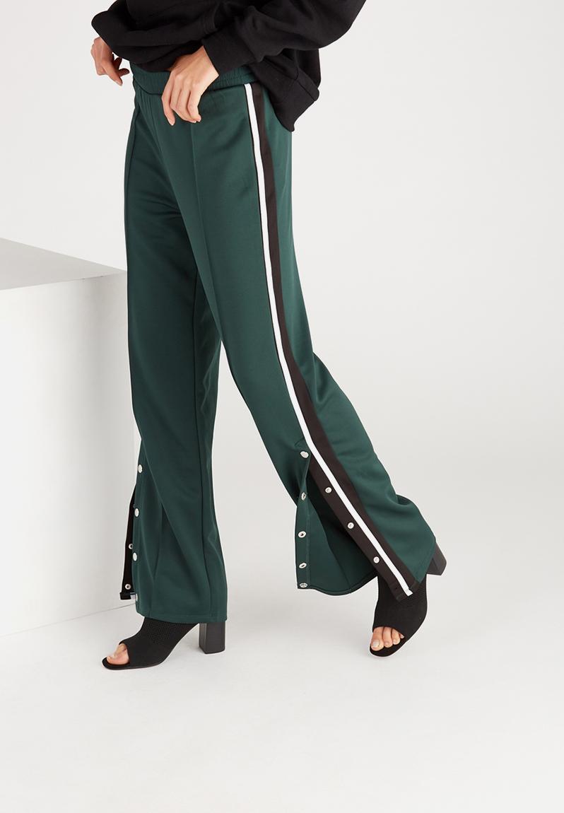 side stripe wide leg joggers