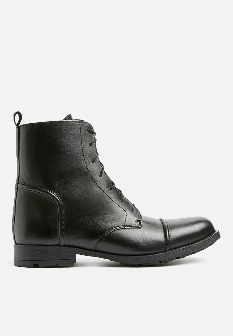 Lace up leather military boot - black Superbalist Boots | Superbalist.com