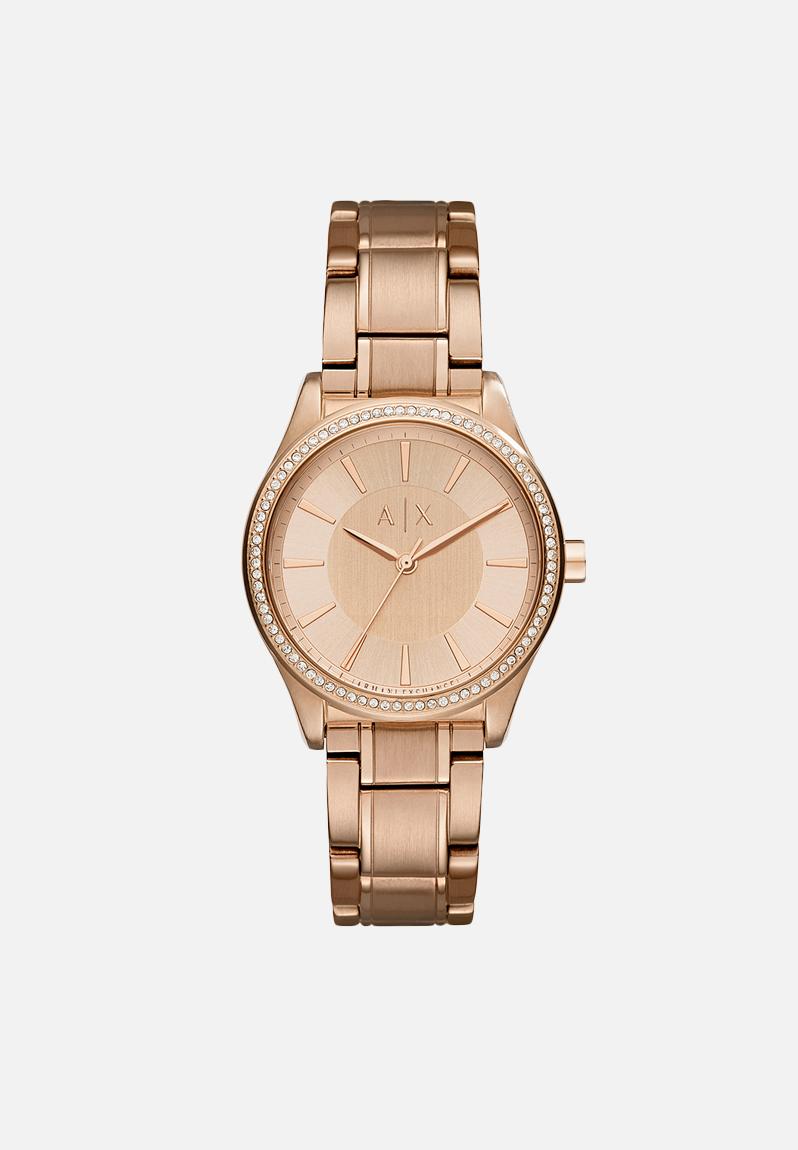 Armani exchange nicolette women rose gold stainless steel Armani ...