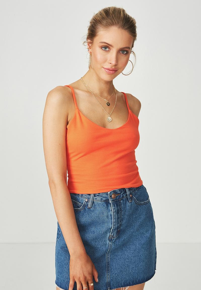 Hayley v neck cropped top - orange Supré T-Shirts, Vests & Camis ...