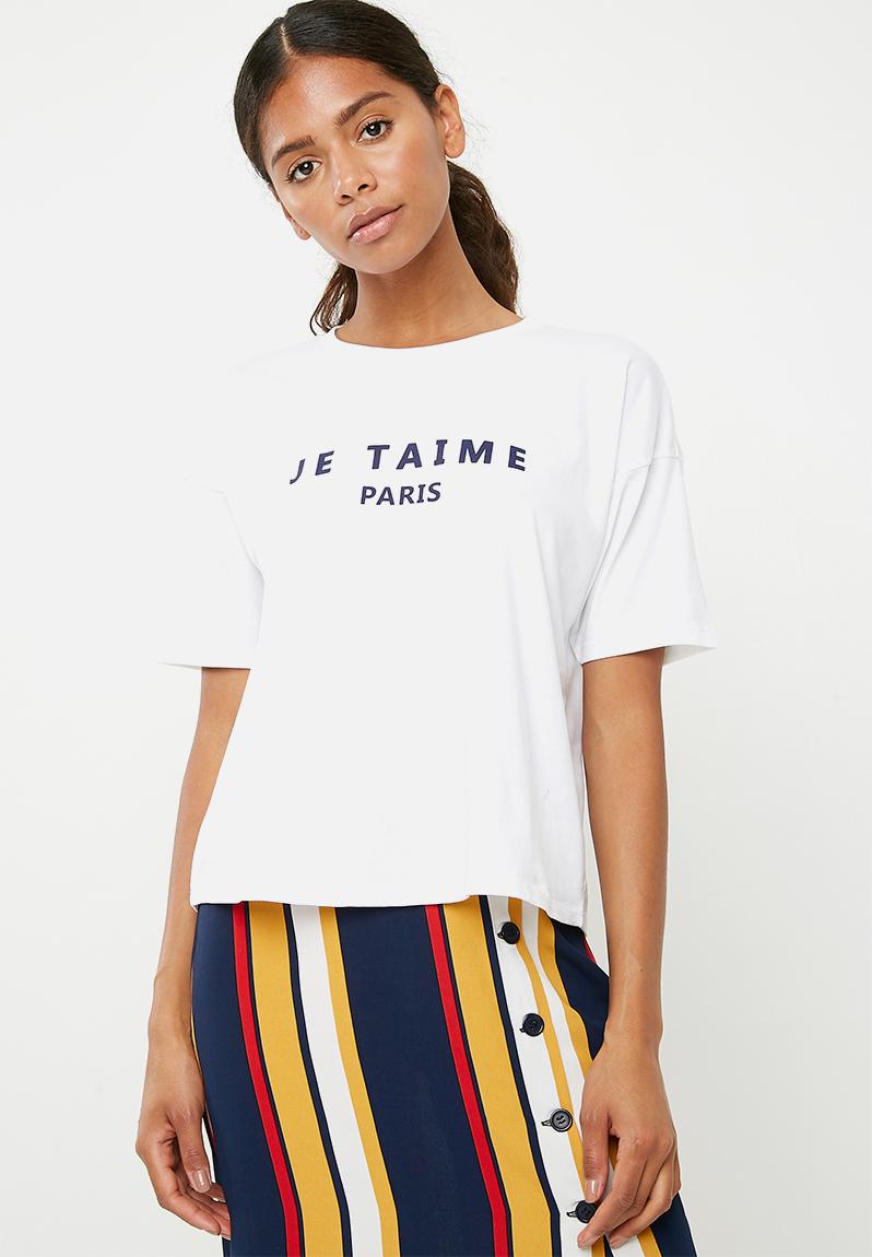 Je taime Paris graphic tee - white Superbalist T-Shirts, Vests & Camis ...
