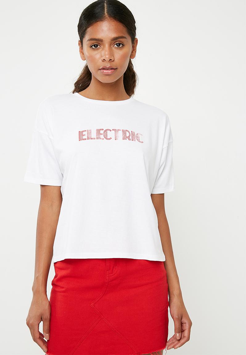 Electric graphic tee - white Superbalist T-Shirts, Vests & Camis ...