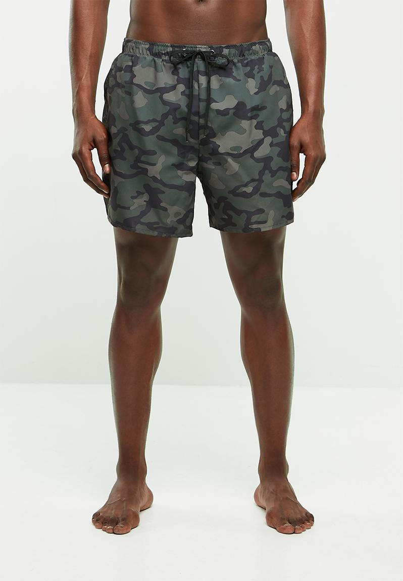 Camo swimshorts - dark khaki New Look Swimwear | Superbalist.com