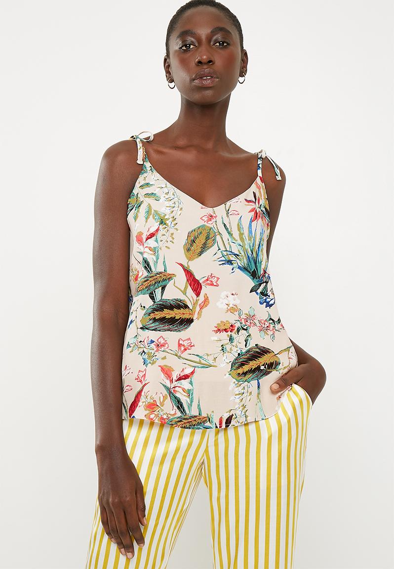 Tie shoulder cami top - pink floral Superbalist T-Shirts, Vests & Camis ...