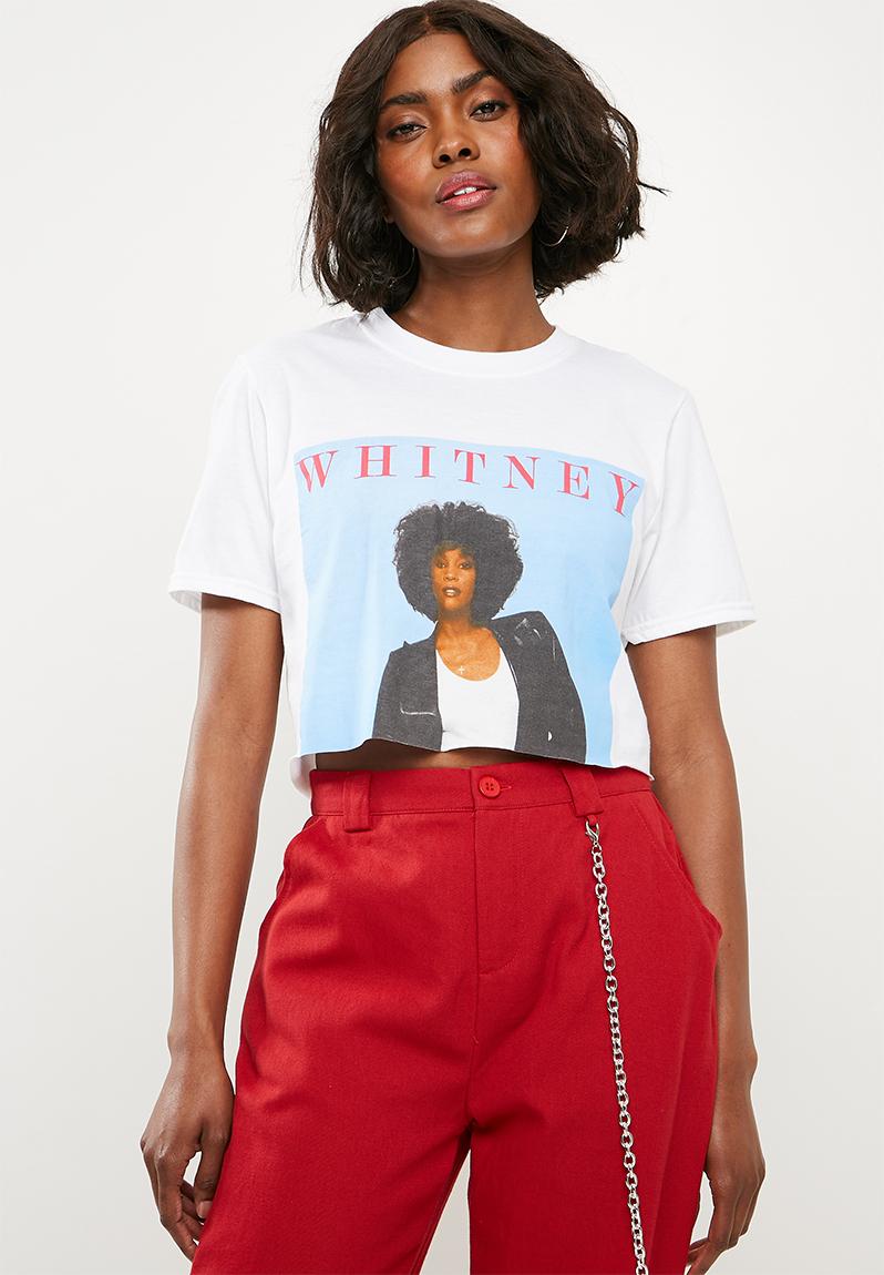 Whitney graphic crop T-shirt - white Missguided T-Shirts, Vests & Camis ...