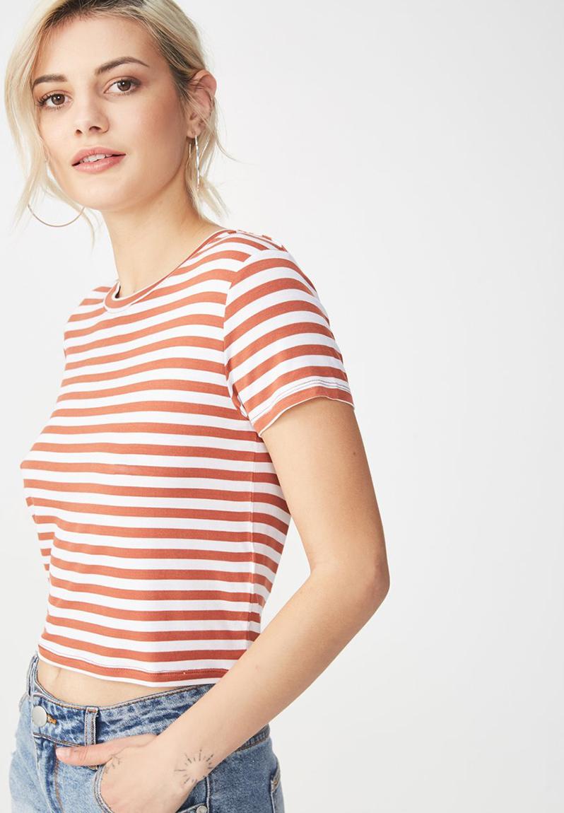 The baby tee - Anna stripe white terracotta Cotton On T-Shirts, Vests ...