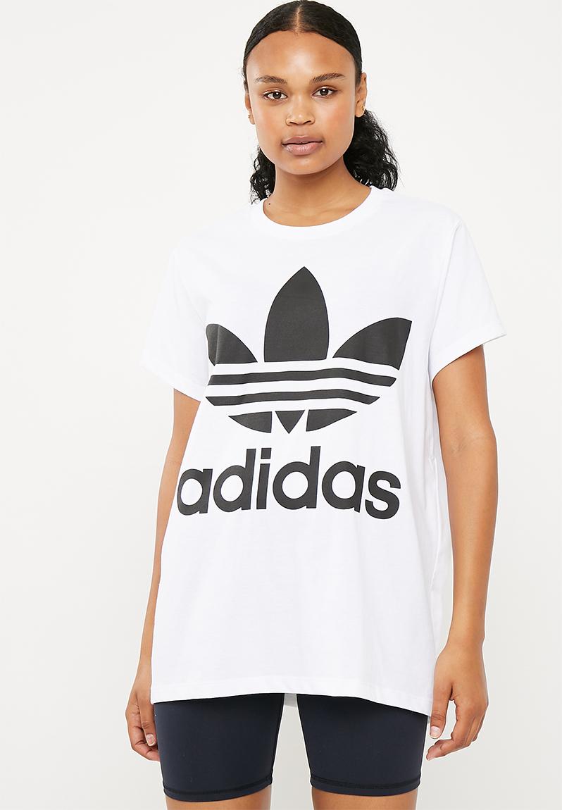 Boxy trefoil tee - white & black adidas Originals T-Shirts ...