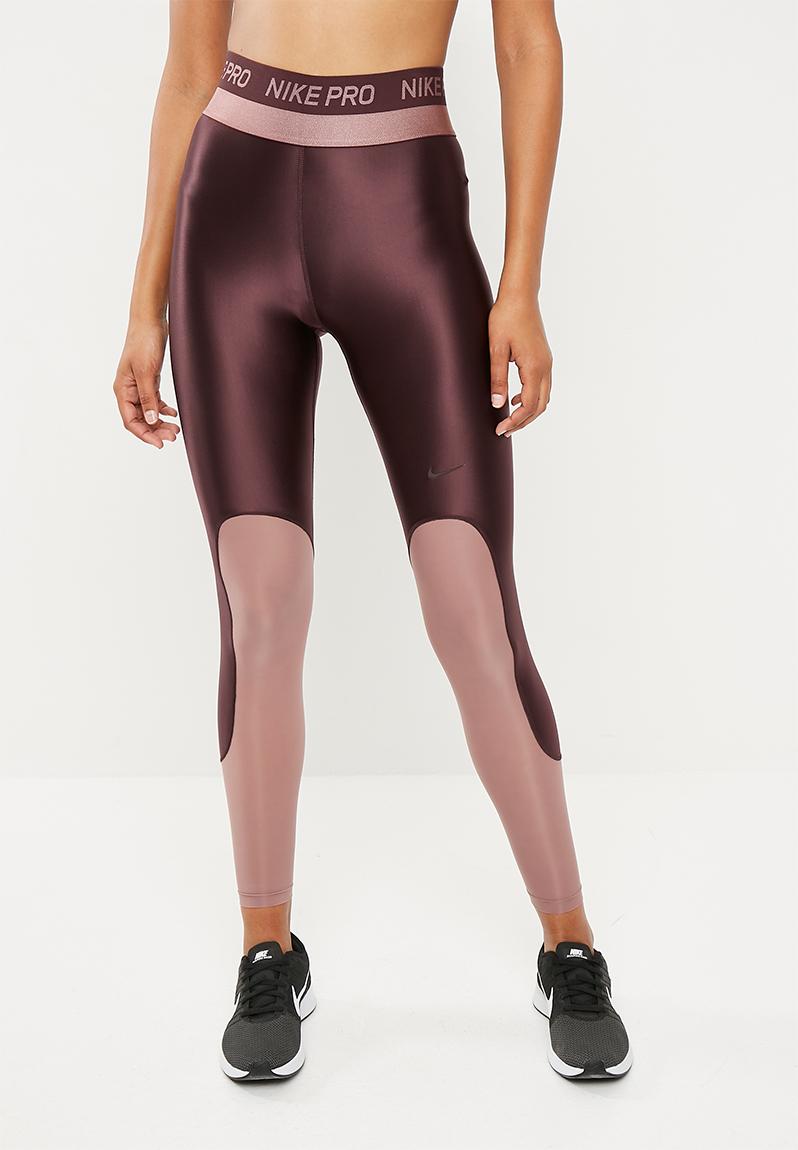 nike pro leggings burgundy