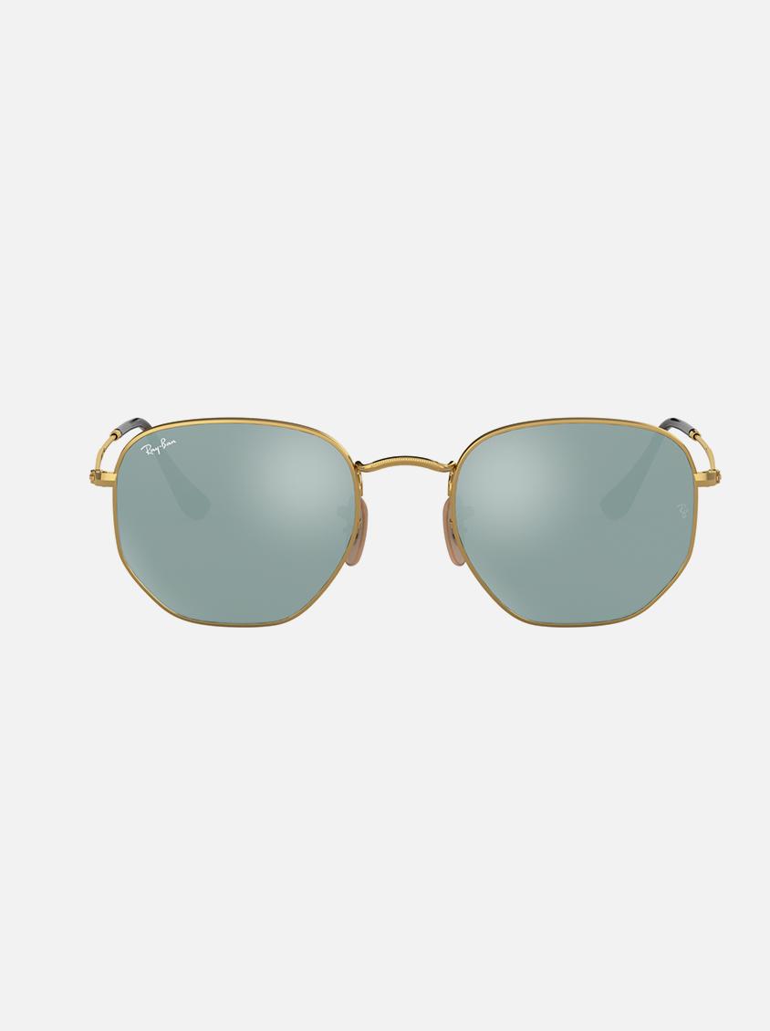 ray ban hexagonal silver