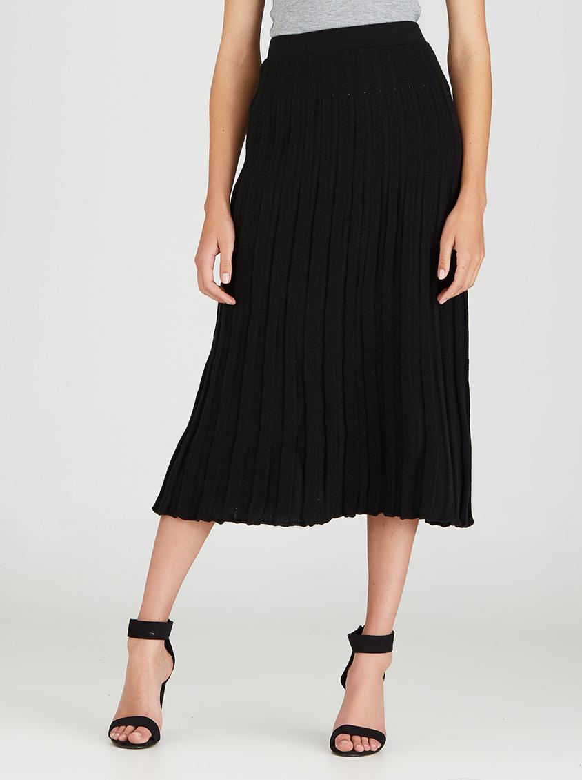 Midi Pleated Knitwear Skirt Black STYLE REPUBLIC Skirts | Superbalist.com